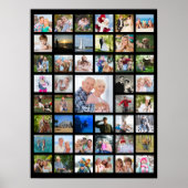 Personalised 45 Photo Collage Custom Colour Poster (Front)