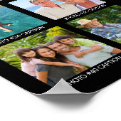 Personalised 45 Photo Collage with Captions Black Poster (Corner)