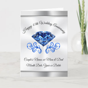 Personalised 45th Anniversary Cards, Sapphire Card