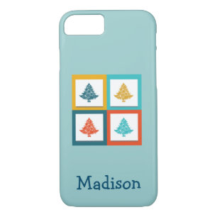 Personalised 4 Christmas Trees Retro Design Case-Mate iPhone Case