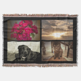 Personalised 4 Colour Photo Mosaic Picture Collage Throw Blanket
