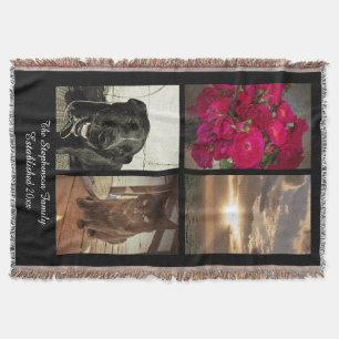 Personalised 4 Colour Photo Vertica Picture Throw Blanket