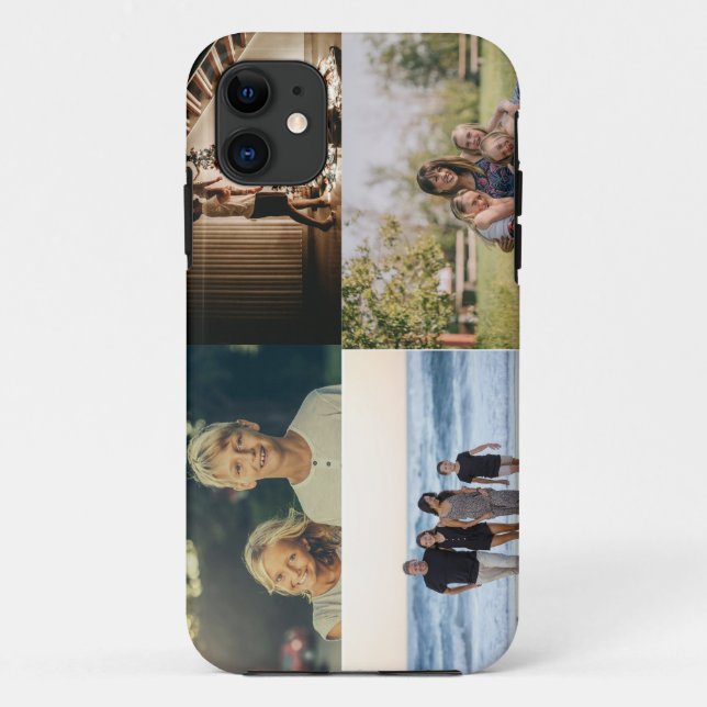 Personalised 4 Family Photo Collage Custom Case-Mate iPhone Case (Back)