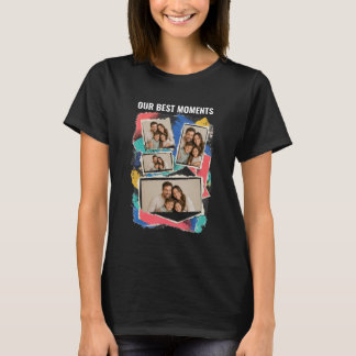 Personalised 4 Photo Best Moments Collage T-Shirt