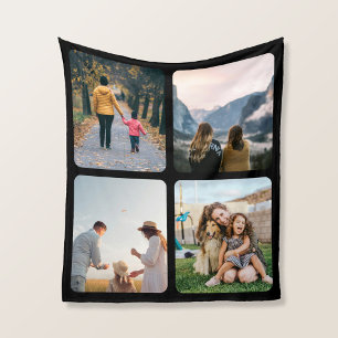 Personalised 4 Photo Collage Fleece Blanket