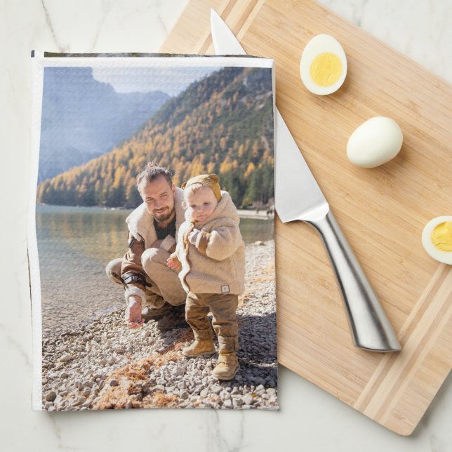 Personalised 4 Photo Collage Kitchen Towels (Quarter Fold)