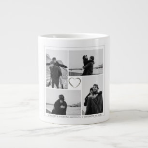 Personalised 4 Photo Collage Wedding Anniversary Large Coffee Mug