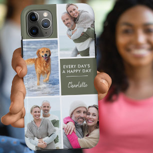 Personalised 4 Photo Collage with Positive Quote Case-Mate iPhone Case