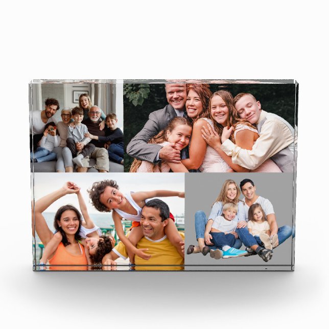 Personalised 4-Photo Family Acrylic Block (Front)