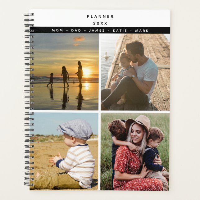 Personalised  4 Photo Family Love Memories  Planner (Front)