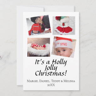Personalised 4-Photo HOLIDAY CARD  with Ornaments