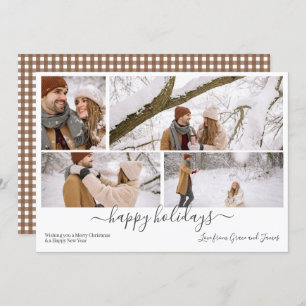 Personalised 4 Photo Merry Christmas Holiday Card