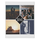 Personalised 4 Photo Monogram Black