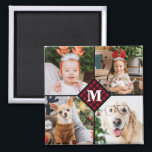 Personalised 4 Photo Monogram Red Buffalo Plaid Magnet<br><div class="desc">Celebrate your your favourite memories with a custom Red Buffalo Plaid Monogram Photo Collage magnet . When you have so many fun memories and photos , one photo isn't enough . Our Custom Photo magnet has 4 photos and a centre monogrammed initial and name to personalise . This personalised 4...</div>