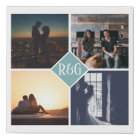 Personalised 4 Photo Monogram Teal
