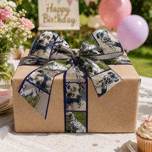 Personalised 4 Photo Pet Collage Custom Satin Ribbon