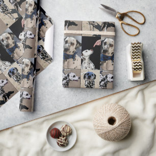 Personalised 4 Photo Pet Collage Custom Wrapping Paper