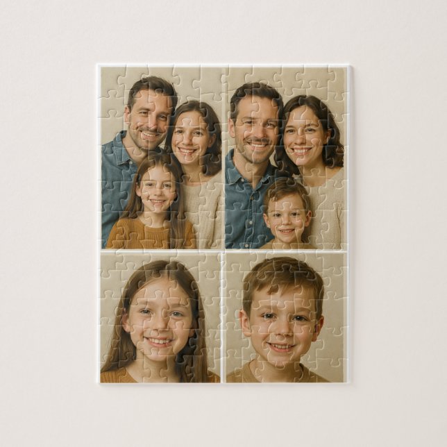 Personalised 4 Photo Puzzle -  Father's Day gift (Vertical)