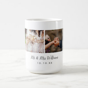 Personalised 4 Wedding Photo Story Collage Coffee Mug