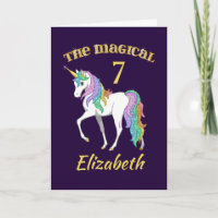 Personalised 4th 5th 6th 7th 8th Birthday Unicorn