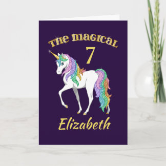 Personalised 4th 5th 6th 7th 8th Birthday Unicorn Card