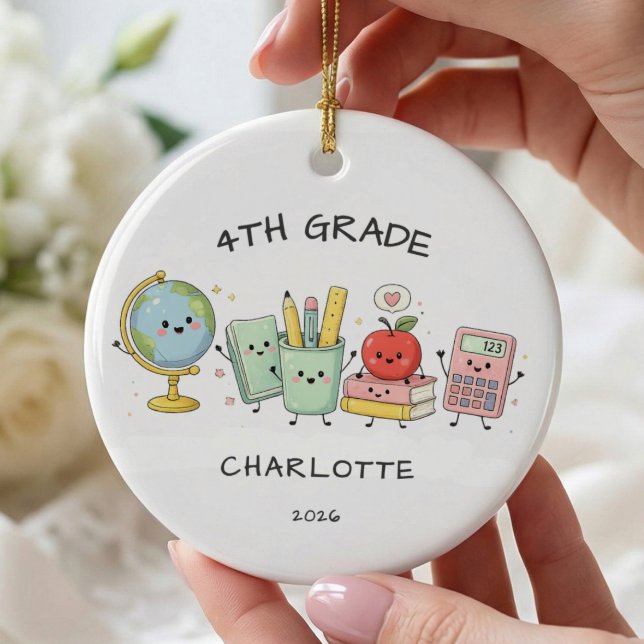 Personalised 4TH Grade Girl Ceramic Tree Decoration (Creator Uploaded)