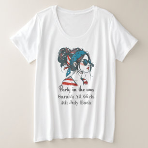 Personalised 4th July Plus Size T-Shirt