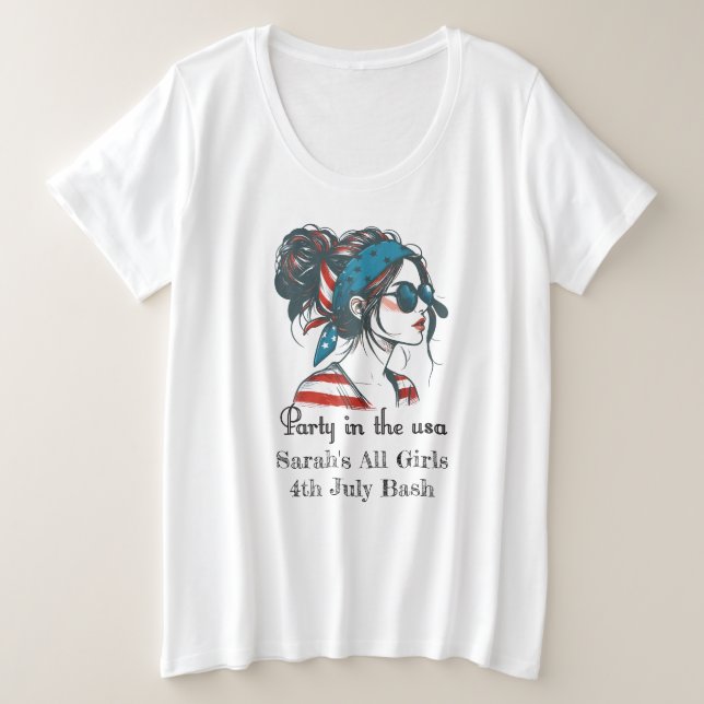 Personalised 4th July  Plus Size T-Shirt (Design Front)