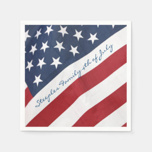 Personalised 4th of July American Flag Napkin
