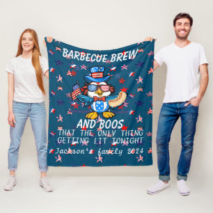 Personalised 4th of July funny saying Fleece Blanket