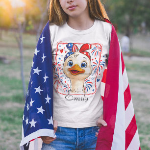 Personalised 4th of July Goose Girl Patriotic USA T-Shirt