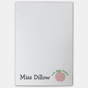 Personalised 4x6 Teacher's Apple Post-it's Post-it Notes