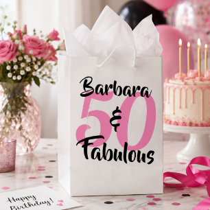 Personalised 50 and Fabulous Birthday Gift Bag 
