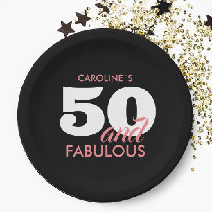 Personalised 50 And Fabulous Birthday Paper Plate