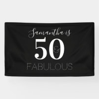 Personalised 50 and fabulous Black White Birthday