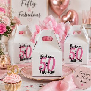 Personalised 50 & Fabulous Birthday Favour Boxes