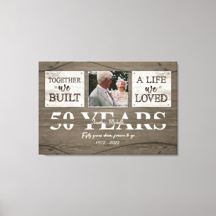 Personalised 50 Year Anniversary Gift For Parents Canvas Print