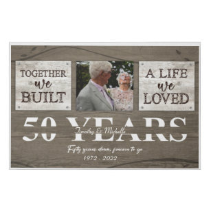 Personalised 50 Year Anniversary Gift For Parents  Faux Canvas Print