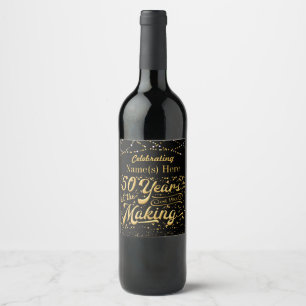 Personalised 50 Years in the Making Wine Label