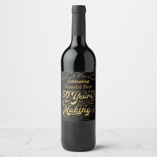 Personalised 50 Years in the Making Wine Label (Front)