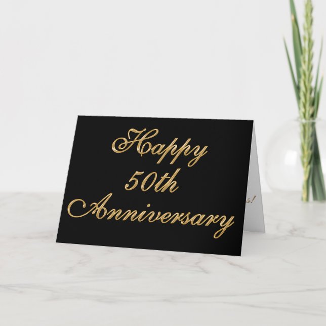 Personalised 50th Anniversary Card with YOUR TEXT (Front)