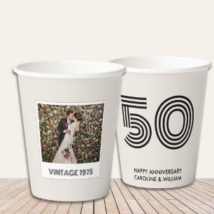 Personalised 50th Anniversary Decor Party Cups