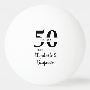 Personalised 50th Anniversary Golden Wedding Gift Ping Pong Ball