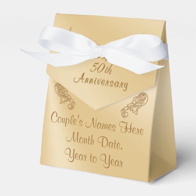 Personalised 50th Anniversary Party Favours Boxes (Front Side)
