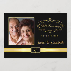 Personalised 50th Anniversary Photo Invitations