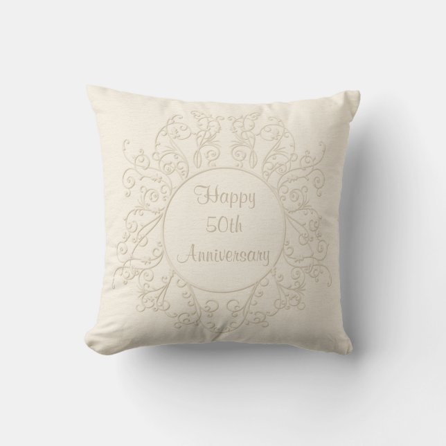 Personalised 50th Anniversary Pillow Couples NAMES (Front)