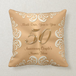 Personalised 50th Anniversary Pillow Names, Date