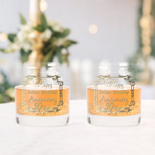 Personalised 50th Anniversary Whiskey Glasses