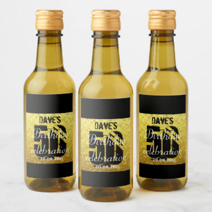 Personalised 50th Any Birthday Party Mini Favour Wine Label