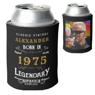 Personalised 50th Birthday Add Name Year Photo Can Cooler
